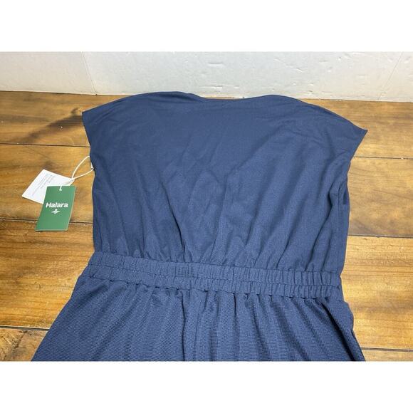 Halara Romper Blue V Neck Short Sleeve Side Pockets Waffle Casual Medium - Picture 14 of 14